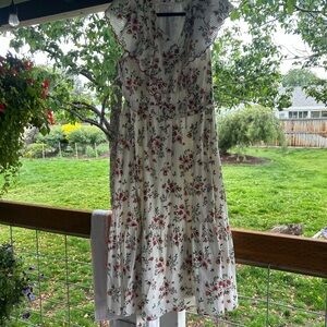 LC Lauren Conrad Cream Sleeveless Midi Sundress